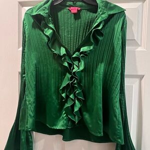 Green Ruffled Women's Top
